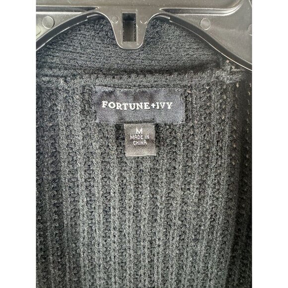 Fortune+Ivy Women Knit Long Sleeve Colorblock Open Front Cardigan Sweater Size M - Picture 3 of 9